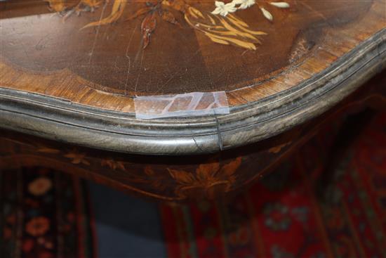 A 19th century Louis XVI design gilt metal mounted and marquetry inlaid bureau plat W.170cm